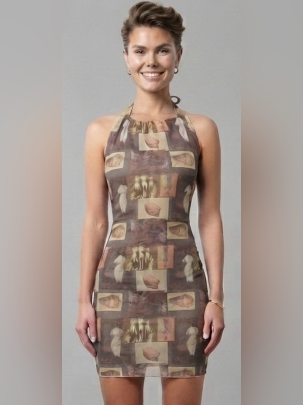 Forever 21 Patterned Halter Mini Dress